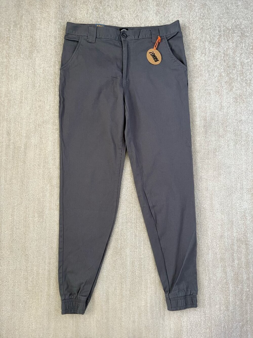 Dirty Robbers Denim Co Grey Slim Fit Jogger Pants Chino Trousers Cuffed NWT 38